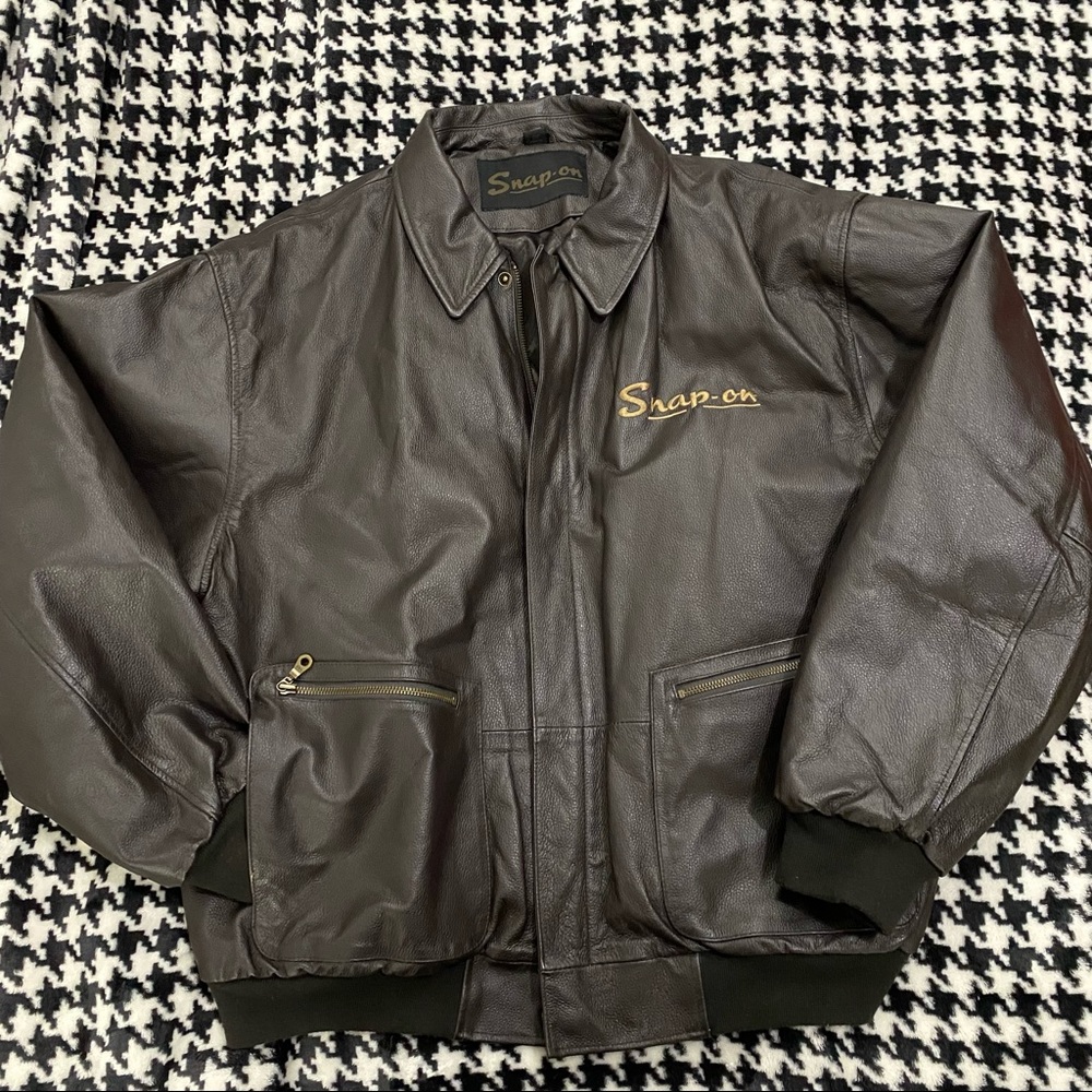 SnapOn Tools Brown Leather Jacket, Xl Gem